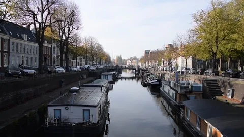 Groningen canal view Stockbeeldmateriaal 100036800