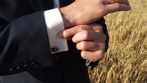 The groom adjusts the suit Stock Footage 163566757