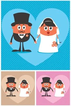 Groom and Bride Stock Illustration