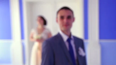 The groom on the background of the bride Stock Footage 67980885