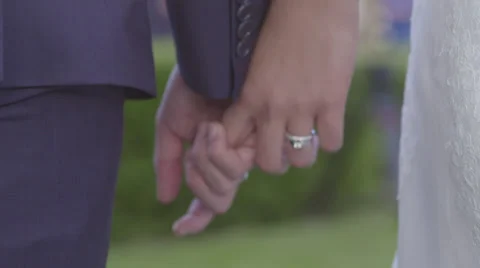 Groom &amp; bride holding hands Stock-Footage 38716325