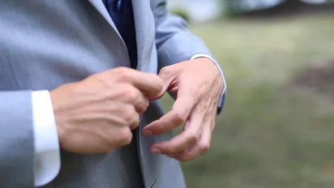 Groom Buttons Jacket Stock Footage 116399045