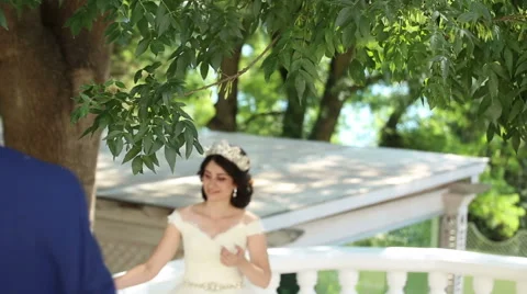 The groom comes to the bride Stock Footage 68905243