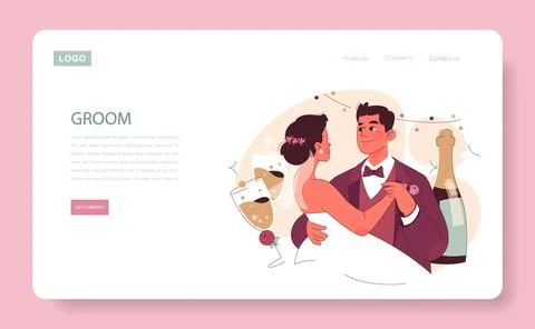 Groom concept. Flat vector illustration. Stockillustratie