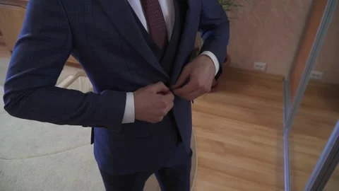 The groom dresses for the wedding Stock Footage 143222434