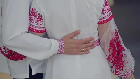 The groom embraces the bride. Stock Footage 263259740