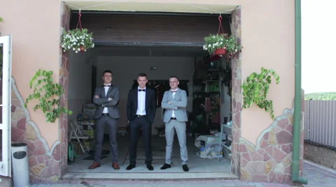 Groom with friends Stock Footage 58119361