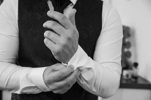Groom getting ready Stock Photos
