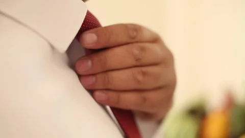 The groom is getting ready for the wedding 1 Stock Footage 311766987