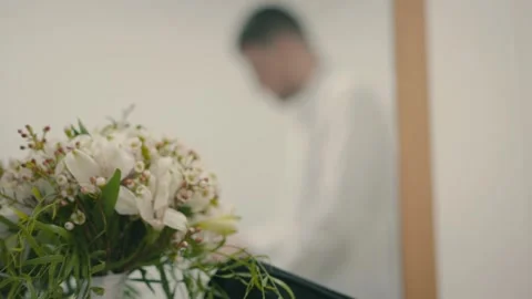 Groom is getting ready for the wedding Video stock 220448162