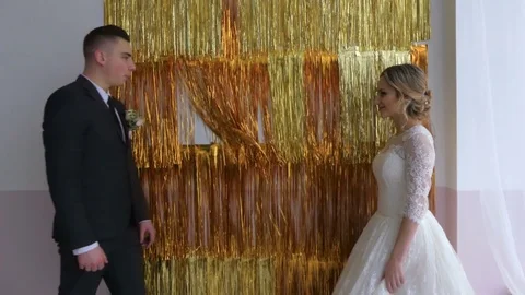 The groom goes to the bride Stock Footage 84564238