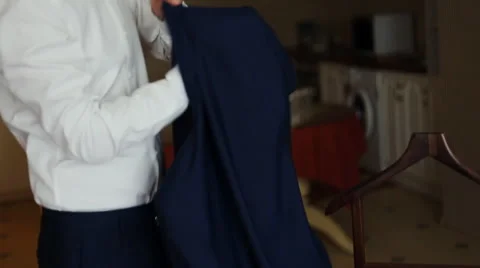 Groom prepares for wedding Stock Footage 58165015