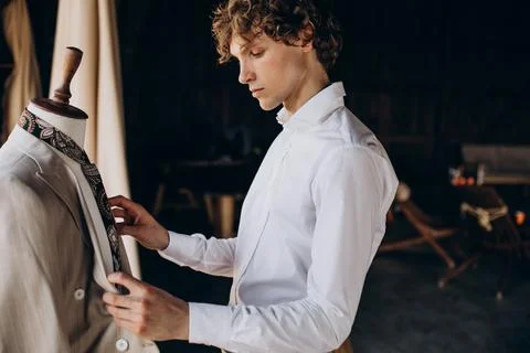 Groom preparing for his wedding Stock Photos