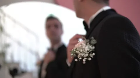 Groom Preparing To Wedding Day 2 Video stock 141444904