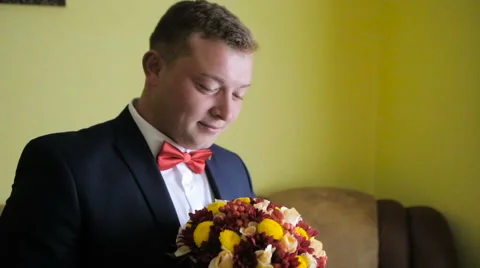 Groom same speak on the camera Stock Footage 63625294