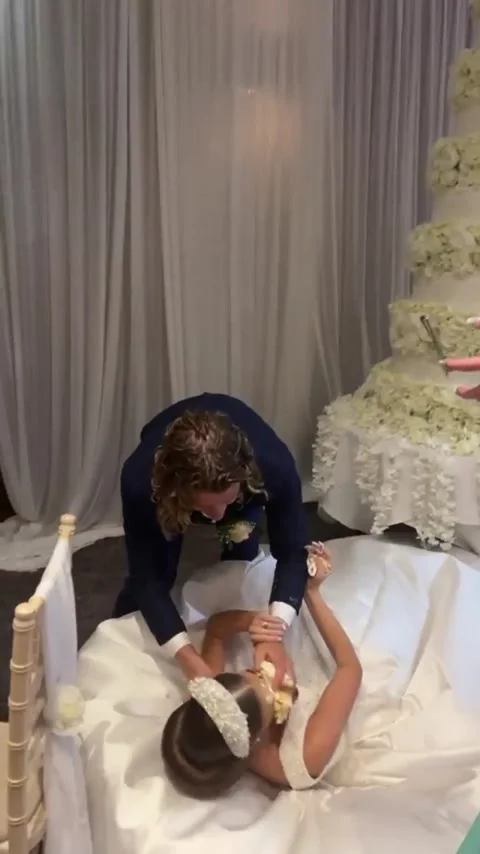 Groom Smashes Cake in Bride's Face, Stock Video Pond5