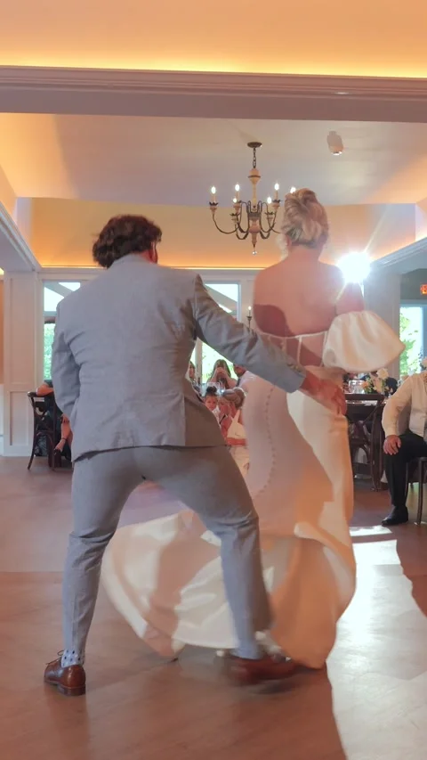 Groom Splits Pants While Lifting Bride, Sparta, New Jersey, USA - 29 May 2025 Video stock 314071225