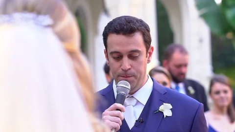 Groom taking wedding vows Stock Footage 75017986