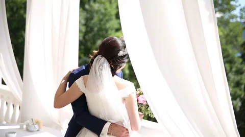 Groom tells bride Stock Footage 68905053