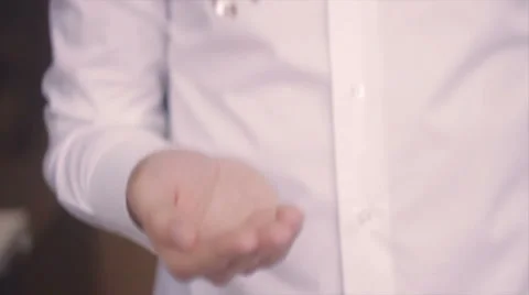 The Groom Throws the Two Rings on the Right Hand Stock Footage 62771809