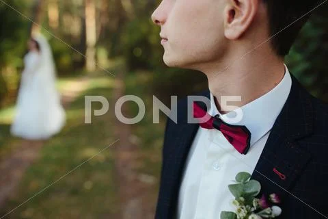 Groom waiting for the bride Stock Photos