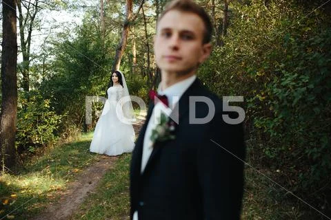 Groom waiting for the bride Stock Photos