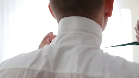 The groom wears a butterfly Stock Footage 83395752