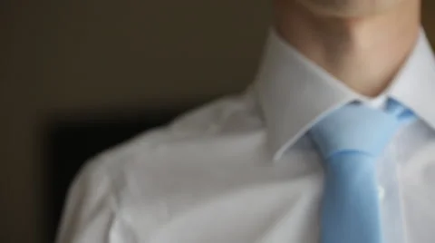 Groom Wears A Tie Stock-Footage 64348595