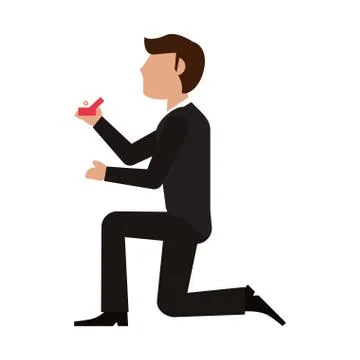 Groom wedding proposal ring Stock Illustration