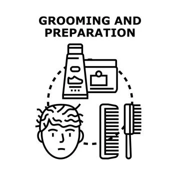 Grooming and preparation vector concept illustration Stock Illustration