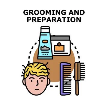 Grooming and preparation vector concept illustration Stock Illustration