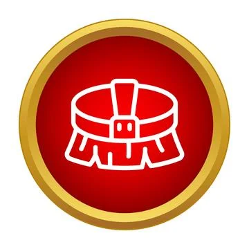 Grooming brush icon in a red circle Stock Illustration