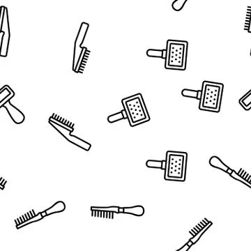 Grooming Brush For Pet Vector Seamless Pattern イラスト素材