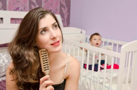 Grooming mom Stock Photos