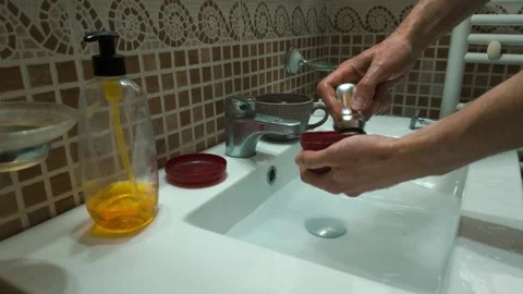 Grooming Routine: Preparing Rich Shaving Foam with a Traditional Brush Stock Footage 332068314