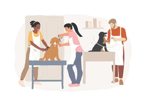Grooming salon isolated concept vector illustration. Ilustración de archivo