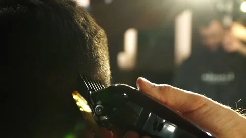 Grooming session in a stylish salon, showcasing the detailed process of a Stock Footage 329564727