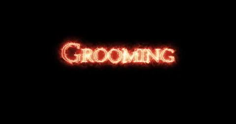 Grooming written with fire. Loop Stock Footage 295179032