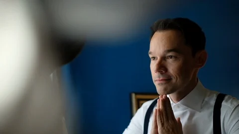 Groom's Face Close Up. Stock-Footage 111782893
