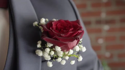 The groom’s floral accent Stock Footage 342290218