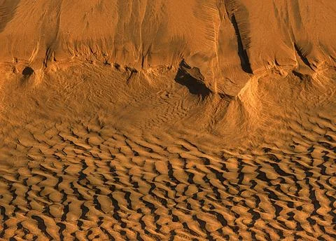 Grooved beach sand Stock Photos