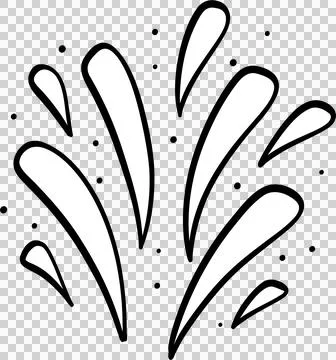 Groovy 4th of July outline, Firework Splash Burst Doodle Hand Drawn Иллюстрация