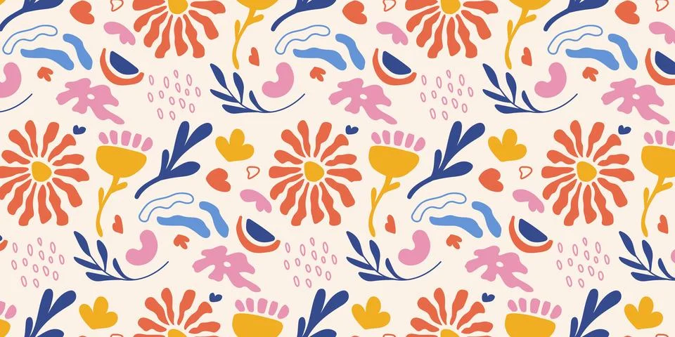 Groovy abstract floral pattern Stock Illustration