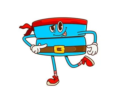 Groovy cartoon math equal sign pirate character Stock Illustration