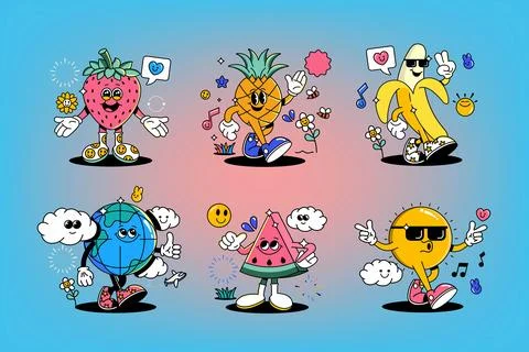 Groovy character design 3 Stock Illustration