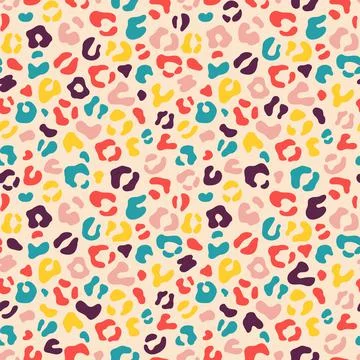 Groovy colorful leopard seamless pattern 스톡 일러스트