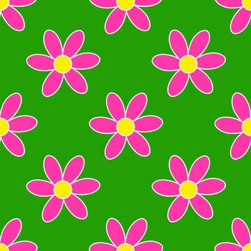 Groovy daisy pattern Stock Illustration