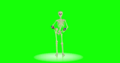 Groovy dancing skeleton (chroma key background) Stock Footage 66791080