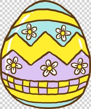 Groovy Easter Egg Doodle Hand Drawn Illustrazione stock