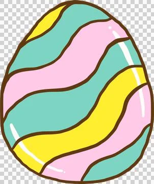 Groovy Easter Egg Pastel Doodle Hand Drawn Illustrazione stock